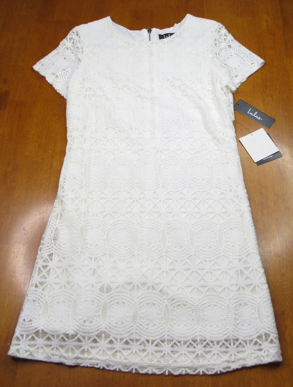 Lulus Love You For Eternity White Lace Shift Dress Womens Small New with Tags
